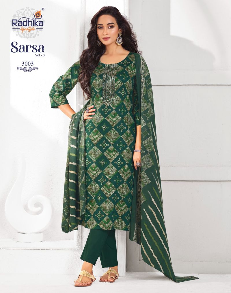 Sarsa Vol 3 By Radhika Jam Satin Kurti With Bottom Dupatta 