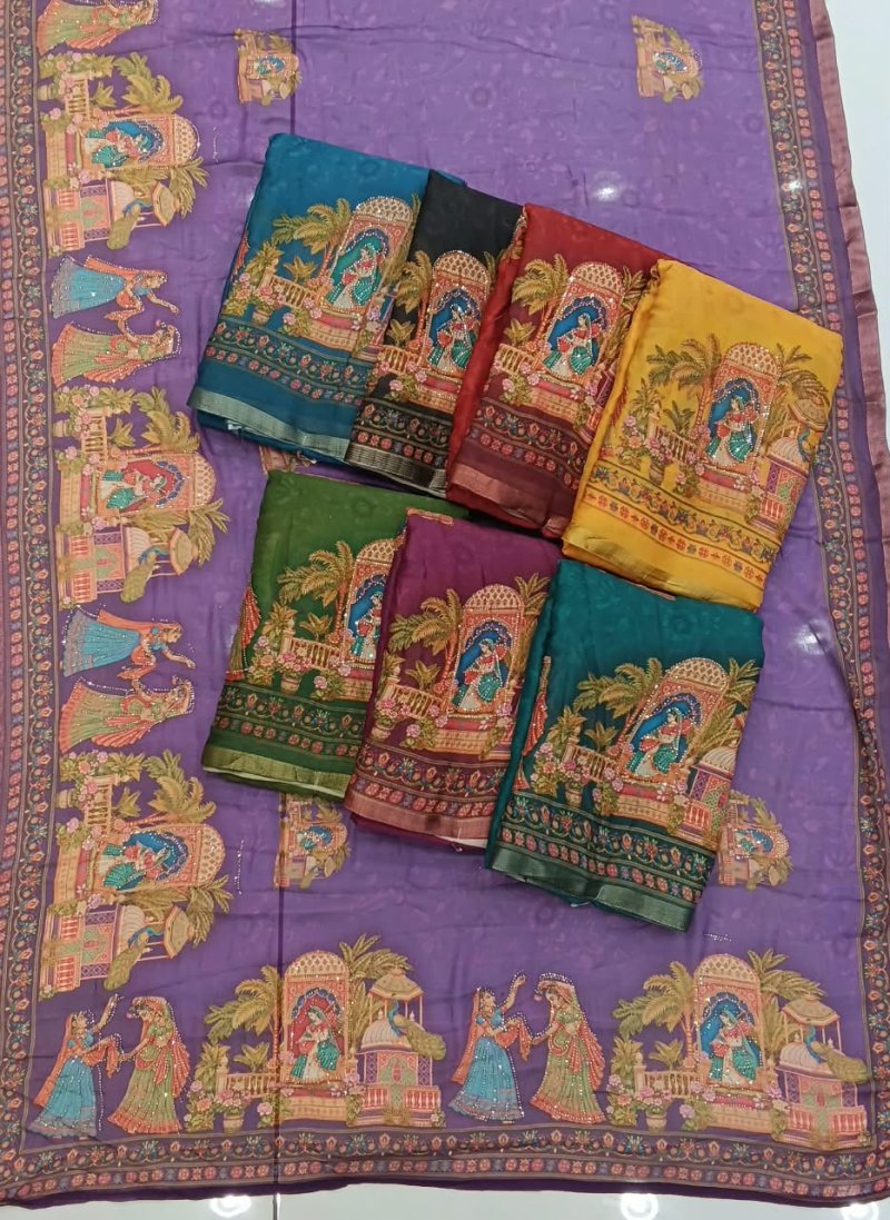 Tulsi Vol 1 By Kashvi Dull Moss Kesab Border Saree 