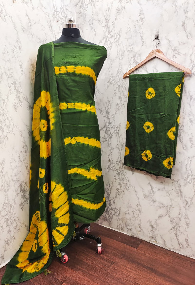 Shree Radha Raman Trendz Rayon Hibori Bandhani Dress Material Manufacturers  - The Ethnic World