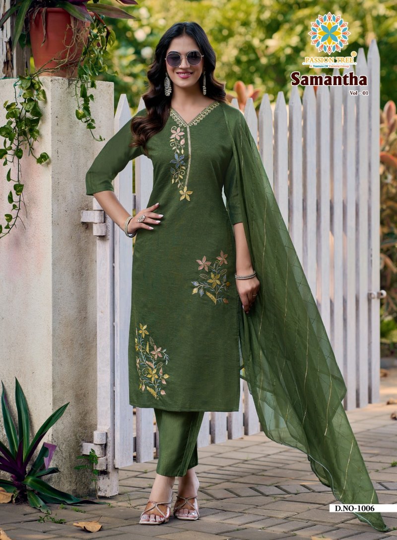 Samantha Vol 1 By Passion Tree Roman Kurti With Bottom Dupatta 