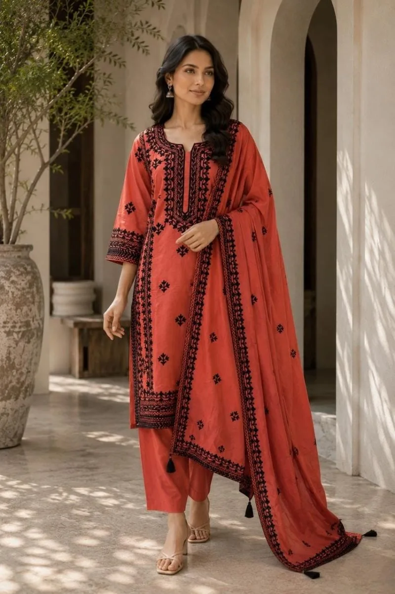 K 1327 By Naisha Mul Chanderi Kurti With Bottom Dupatta