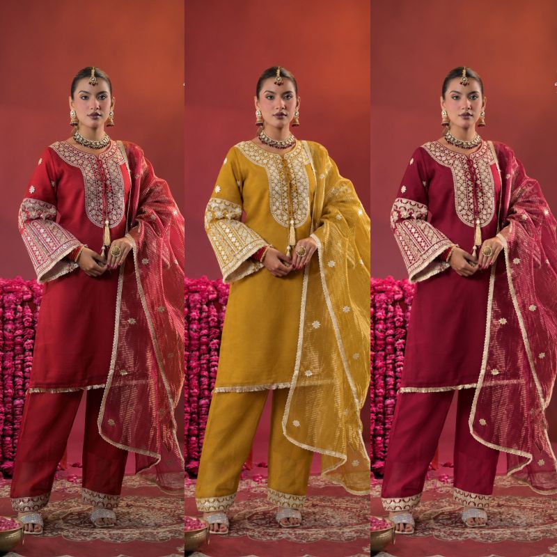 Rang Mahal By Afsana Rose Gold Crush Readymade Suits
