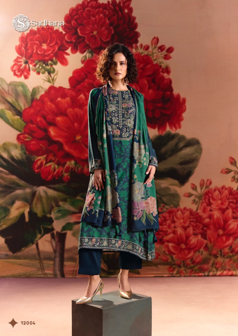 Rose Reverie By Sadhana Viscos Pashmina Dress Material