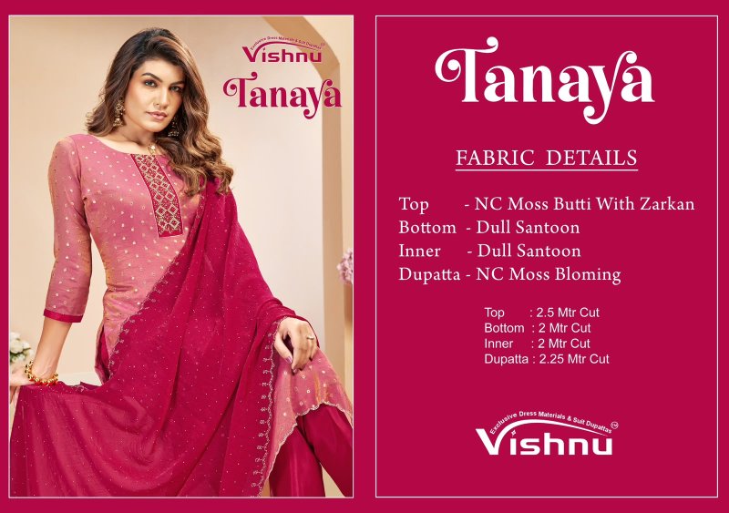 Tanaya By Vishnu Nc Moss Butti Dress Material
