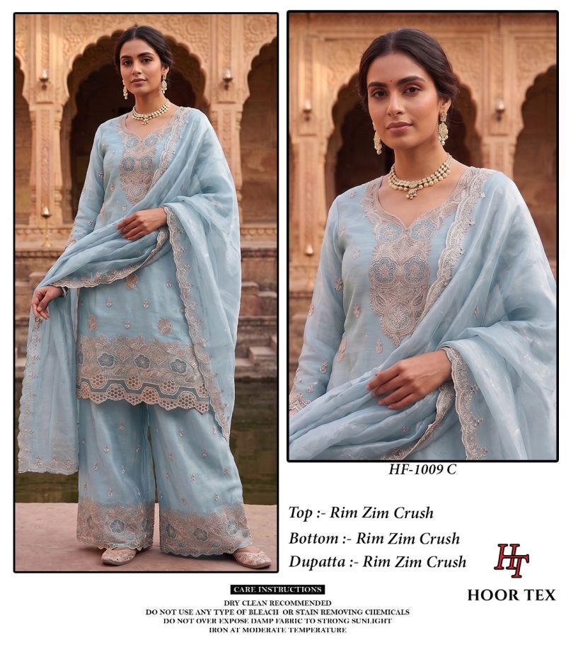 Hoor Tex 1009 A To D Rim Zim Crush Salwar Kameez