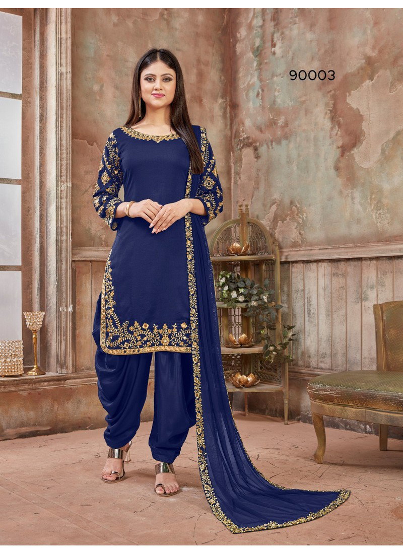 Aanaya 90000 Vol-90 Latest Designer Festival Wear Art Silk With Net Heavy  Glass Work Border Dupatta Dress Material Collection - The Ethnic World