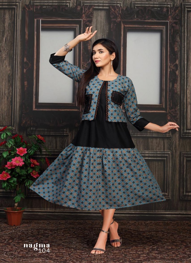 Elegant black cotton multicolor embroidered dress with attached belt –  Sujatra