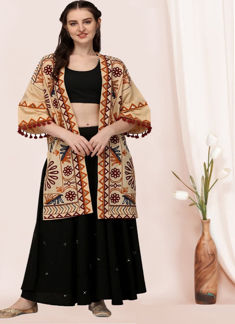 Buy Ethnic Jacket for Women Waist Coat Stylish Cotton Handmade Navratri  Traditional Rajasthani Embroidered Mirror Work Gujrati Kutchi Koti for  Girls - Bust Size 34-38 Inches Mutlicolor-3 at Amazon.in
